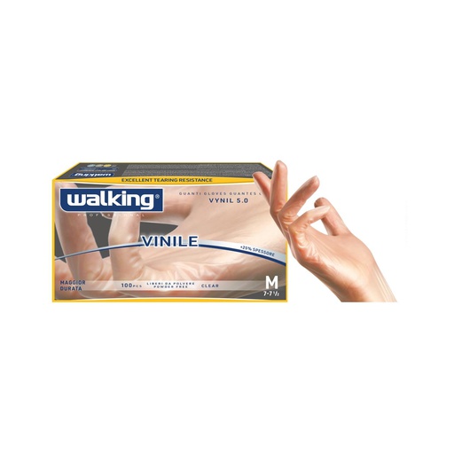 [BRN0099] Guanti vinile trasparenti (M-7.5) (100pz/cf)